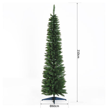 2.1m Artificial Christmas Tree Pine Tree With Plastic Stand-Green