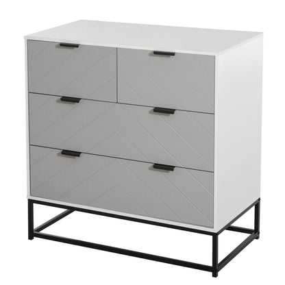 Chest of Drawers with Metal Handles Freestanding Dresser for Bedroom, Living Room