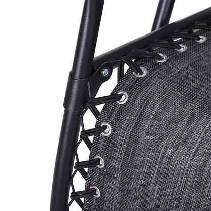 Outsunny 3 Piece Folding Zero Gravity Chairs Sun Lounger Table Set w/ Cup Holders Reclining Garden Yard Pool, Light Grey