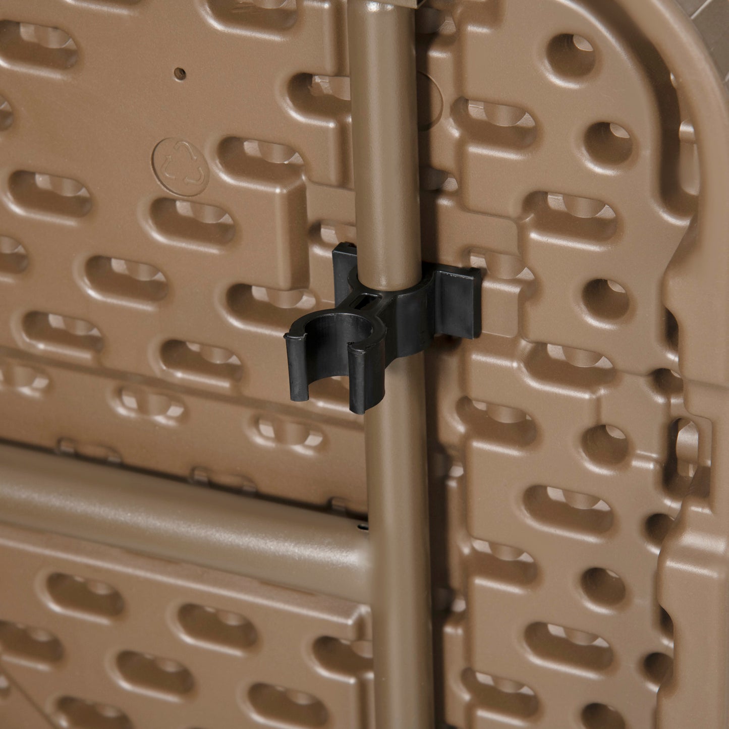 Patio 7 Piece Resin Rattan Dining Set, Foldable Chairs and Table w/ HDPE Molding Process, Portable, Space-saving for Indoor Outdoor Dark Brown