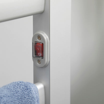 Electric Towel Warmer, 6 Bar Aluminium Heated Towel Rail, Wall Mounted & Free Standing Towel Drying Rack for Bathroom, Plug-in, Silver