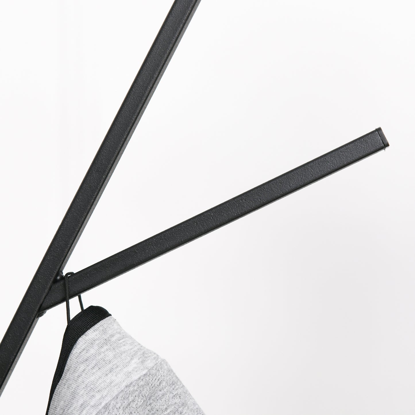 Free Standing Metal Coat Rack Stand 9 Hooks Clothes Tree with 1 Shelf Hat Display Hall Tree Hanger Bag Umbrella Hanging Organiser (Black) 180cm