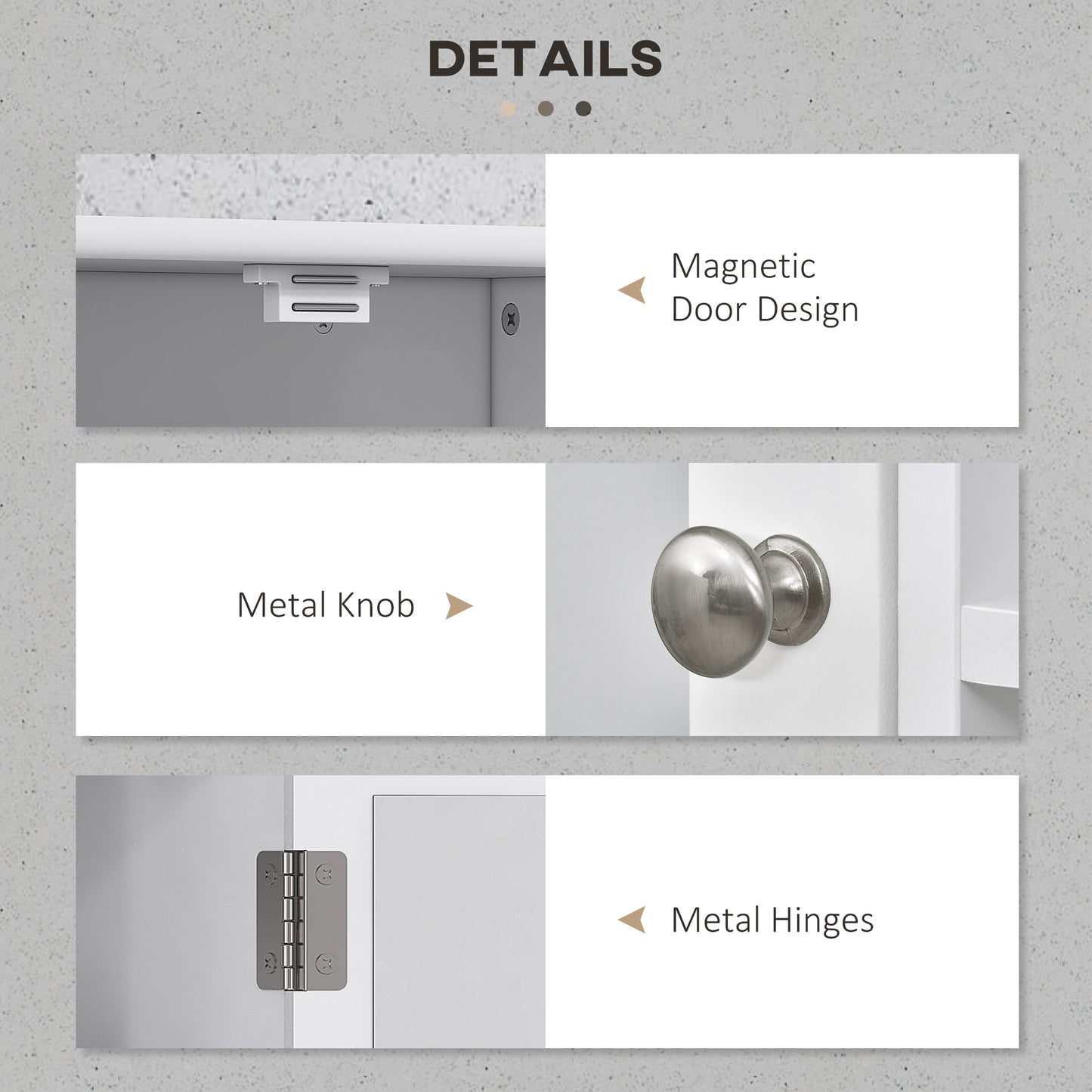 Kleankin Bathroom Cabinet, Wall Mount Storage Organizer with Mirror, Adjustable Shelf for Bathroom, Kitchen, Bedroom, White