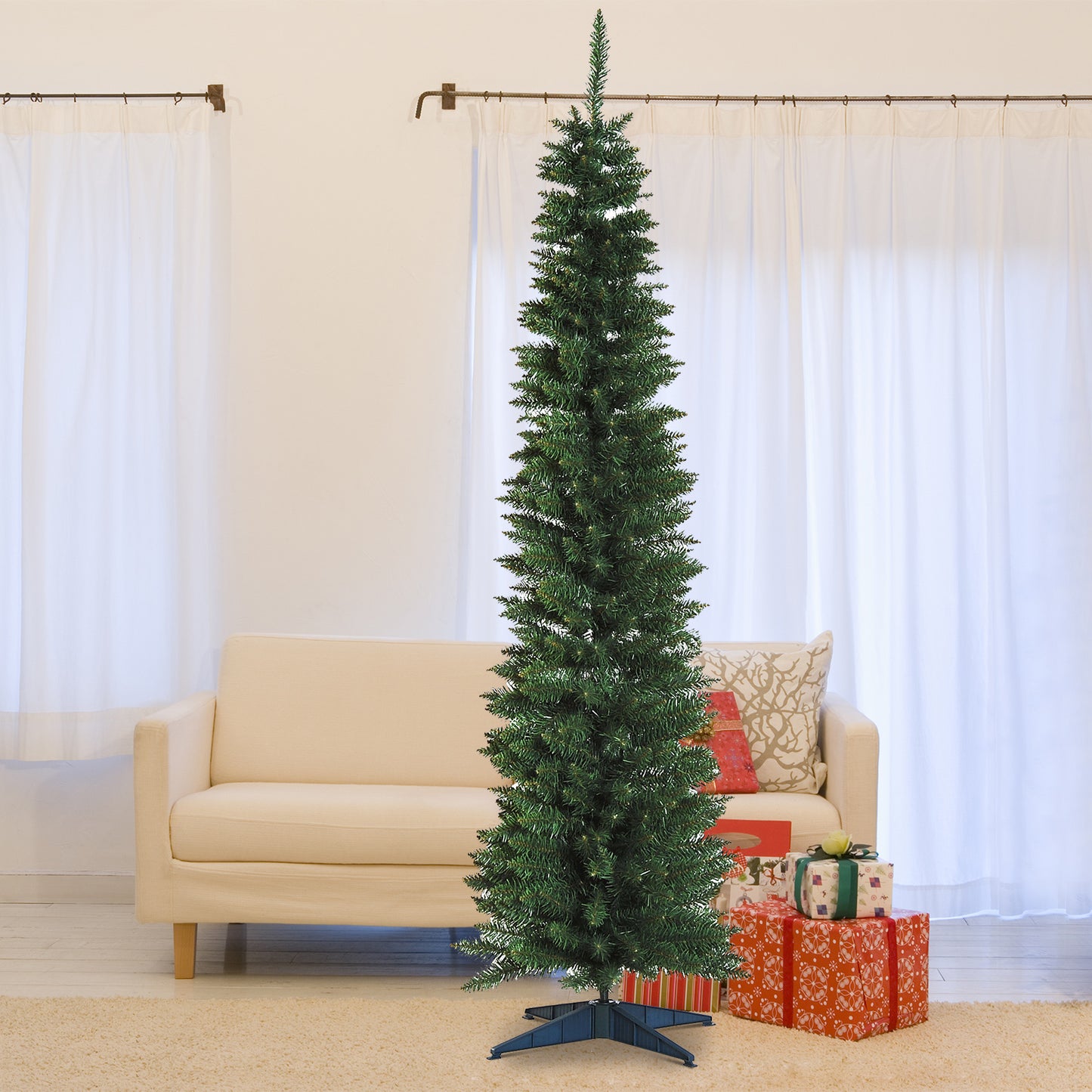 Artificial Christmas Tree Pine Tree W/Plastic Stand-Green 1.8M