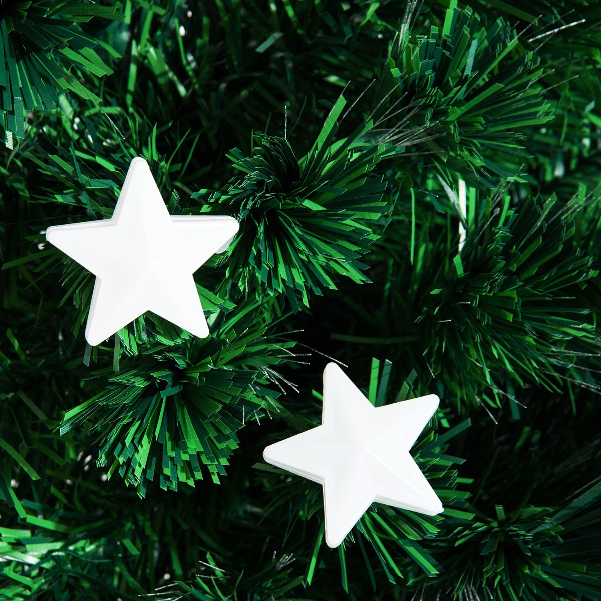 5ft 150cm Green Fibre Optic Artificial Christmas Tree With Stars