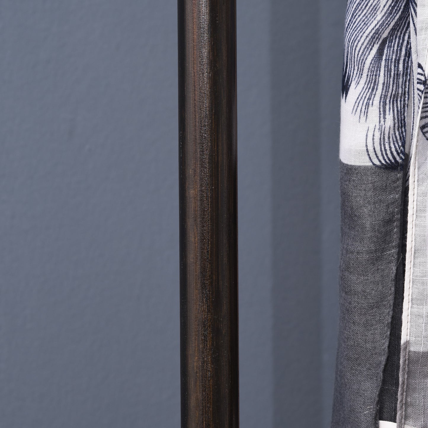 Clothes Rail, Bamboo Coat Stand, Garment Rack with Open Shelves and Fabric Storage Box for Bedroom, Hallway, Dark Walnut