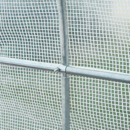 Outsunny 2.5 x 2 x 2 m Large Galvanized Steel Frame Outdoor Poly Tunnel Garden Walk-In Patio Greenhouse - White