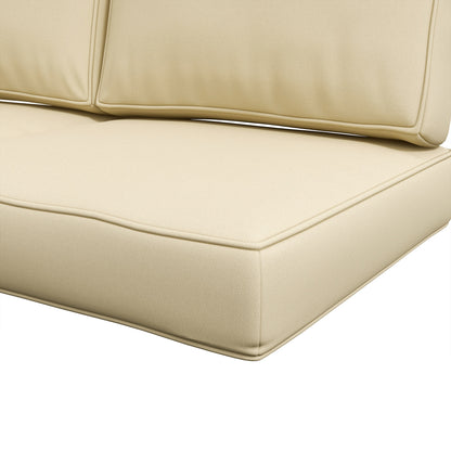 Outsunny 3-Piece Back and Seat Cushion Pillows Replacement, Patio Chair Cushions Set for Indoor Outdoor, Beige