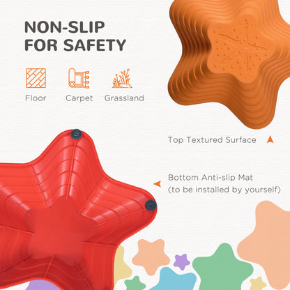 Outsunny 11 Piece Balance Stepping Stones for Kids Starfish Style Non-slip Obstacle Course Stackable Balance Blocks Encourage Toddler Balance