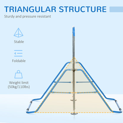 Gymnastics Bar for Kids, Folding Horizontal Bars with Adjustable Height, Training Bar with Triangle Base, Blue
