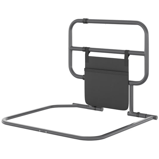 Folding Bed Safety Assist Rail With Storage Pocket - Black