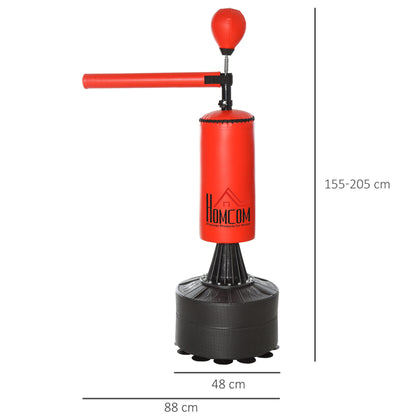 Freestanding Boxing Punch Bag Stand with Rotating Flexible Arm, Speed Ball, Waterable Base by HOMCOM