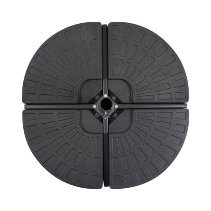 Outsunny 4 Piece Portable Round Parasol Base Umbrella Cross Stand Weights Holder Sand or Water Filled Outdoor Garden Patio