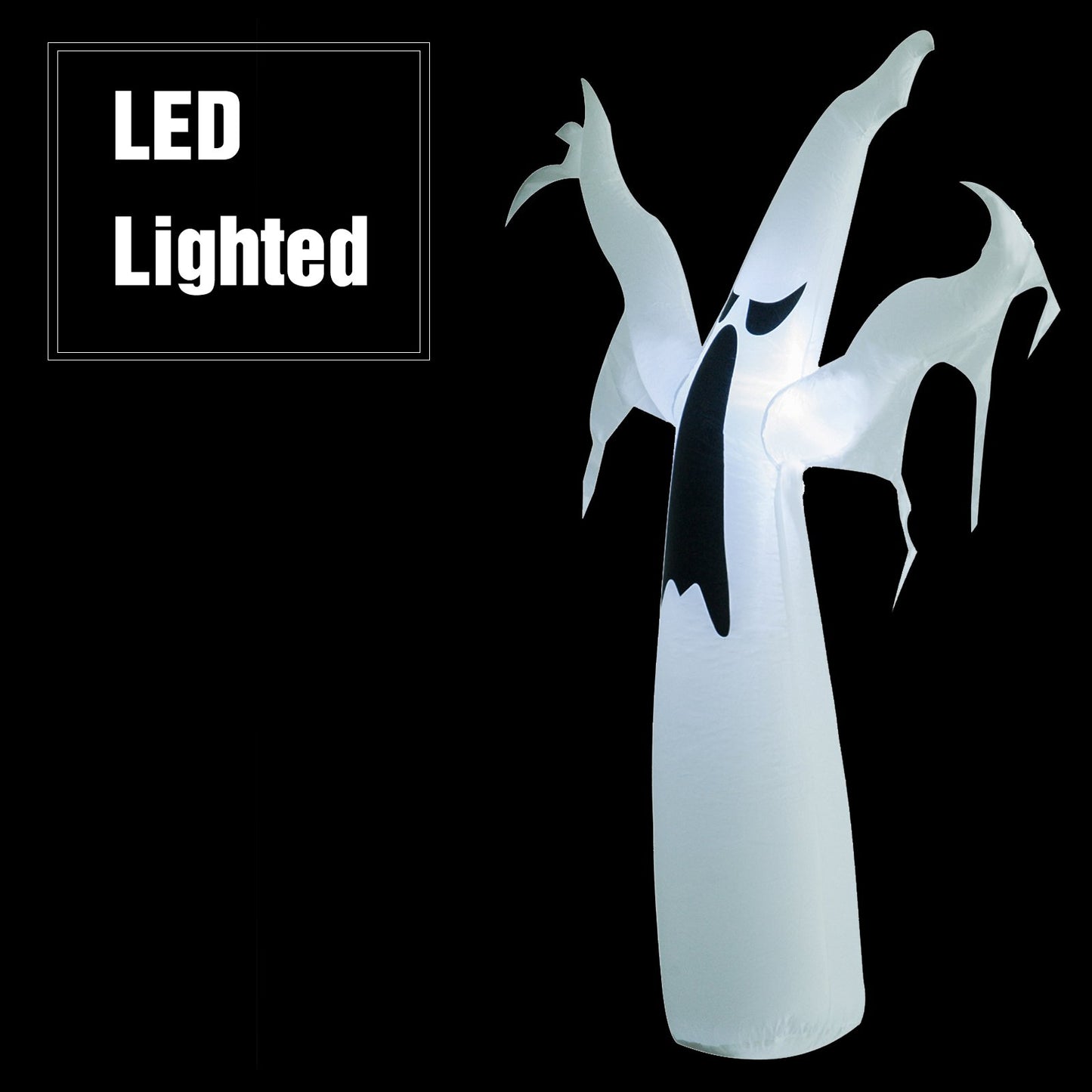 Scary Ghost Inflatable Halloween Scary Ghost Outdoor Decoration with LED Lights 1.2M