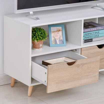 Particle Board TV Media Unit White/Oak