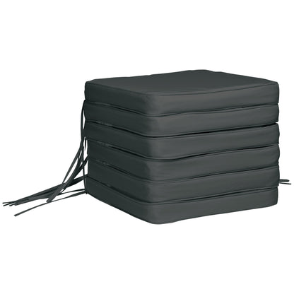 Outsunny Set of 6 Piece Chair Cushion, 42Lx42Wx5T cm - Grey