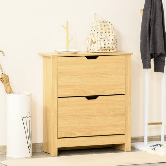 Shoe Storage Cabinet 4 Shelves 2 Drawers 4 Protective Legs For 12 Pairs Of Shoes Modern Stylish Unit Hallway Bedroom Home Furniture Brown