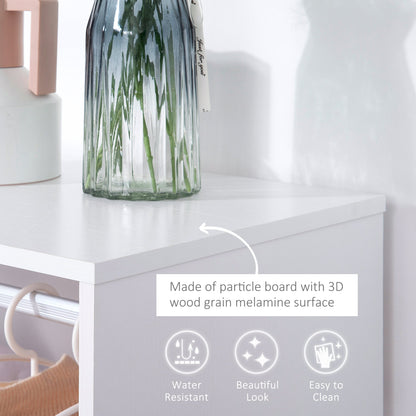 Open Wardrobe with Hanging Rod and Storage Shelves Mobile Garment Rack on Wheels Bedroom, Cloakroom, White