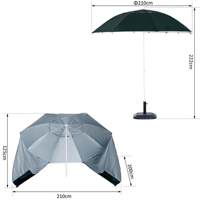 Outsunny All-Weather Beach Umbrella Shelteneer-Green
