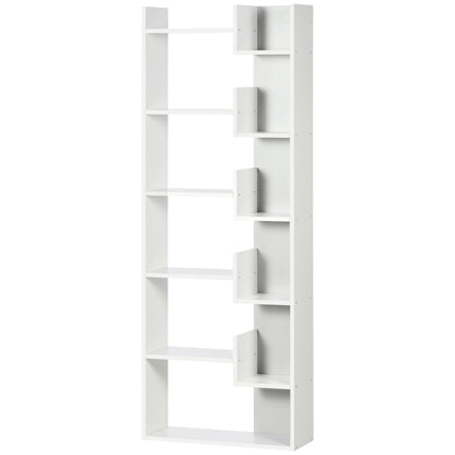 Modern Book Shelf with 11 Open Shelves, 6-Tier Bookcase, Freestanding Shelving Unit for Home Office and Study, White