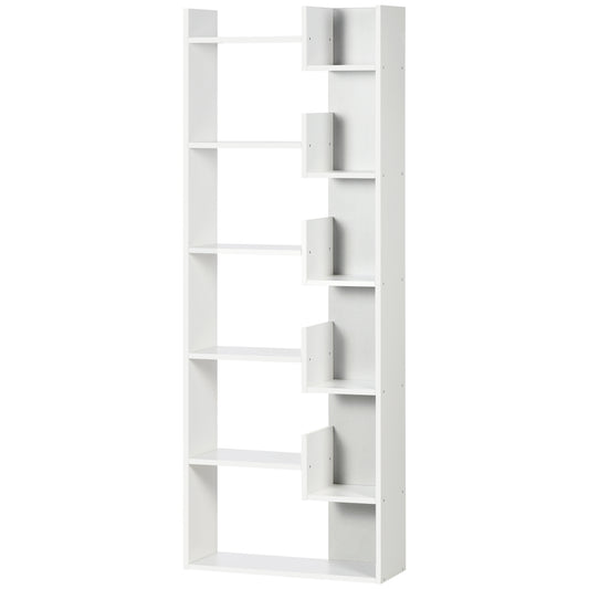 Modern Book Shelf with 11 Open Shelves, 6-Tier Bookcase, Freestanding Shelving Unit for Home Office and Study, White