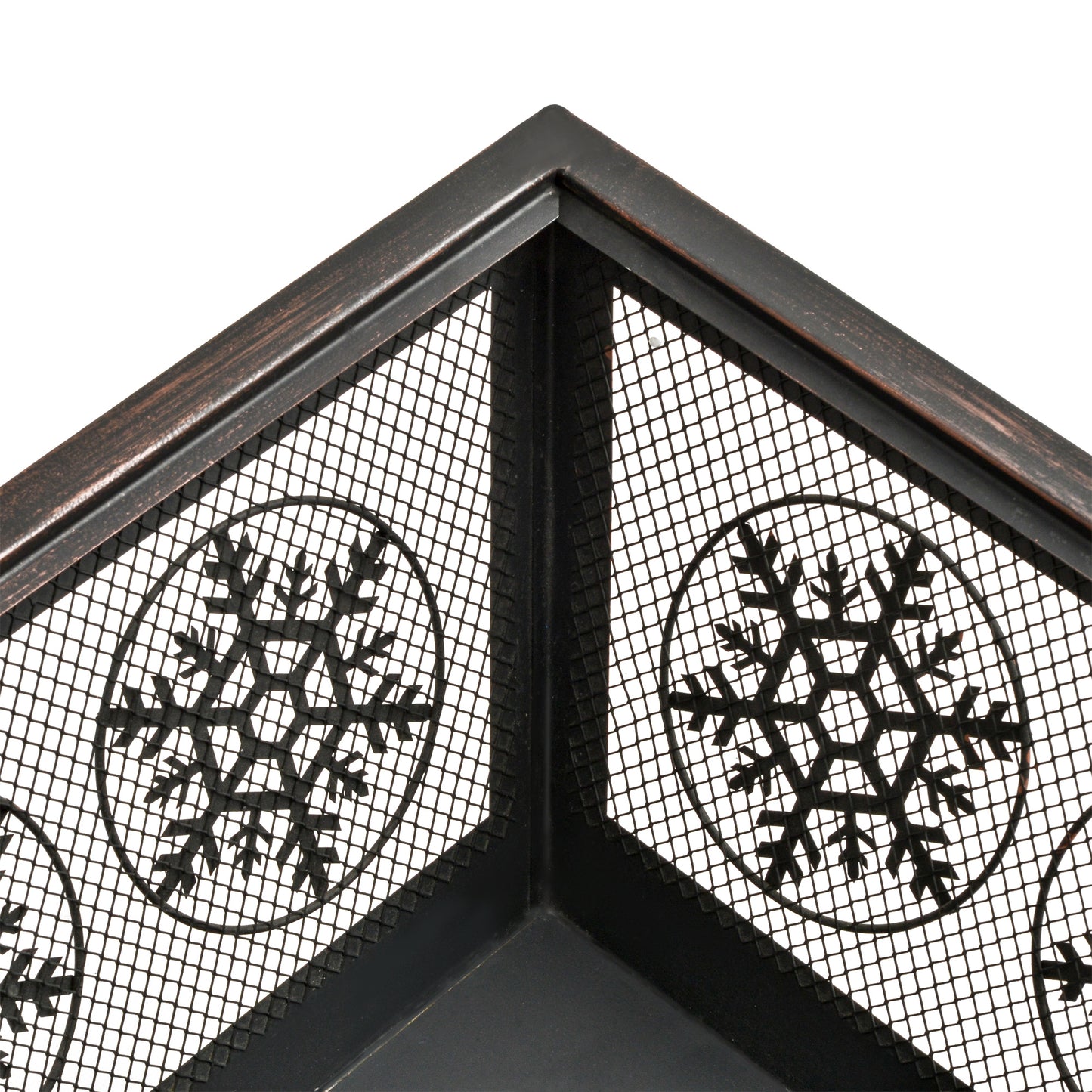 Outsunny Outdoor Fire Pit, Metal Square Firepit Bowl with Spark Screen, Poker for Patio, BBQ, Camping, 61 x 61 x 52cm, Black