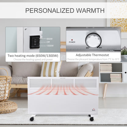 Convector Radiator Heater Freestanding or Wall-mounted Portable Electric Heating with 2 Heat Settings, Adjustable Thermostat