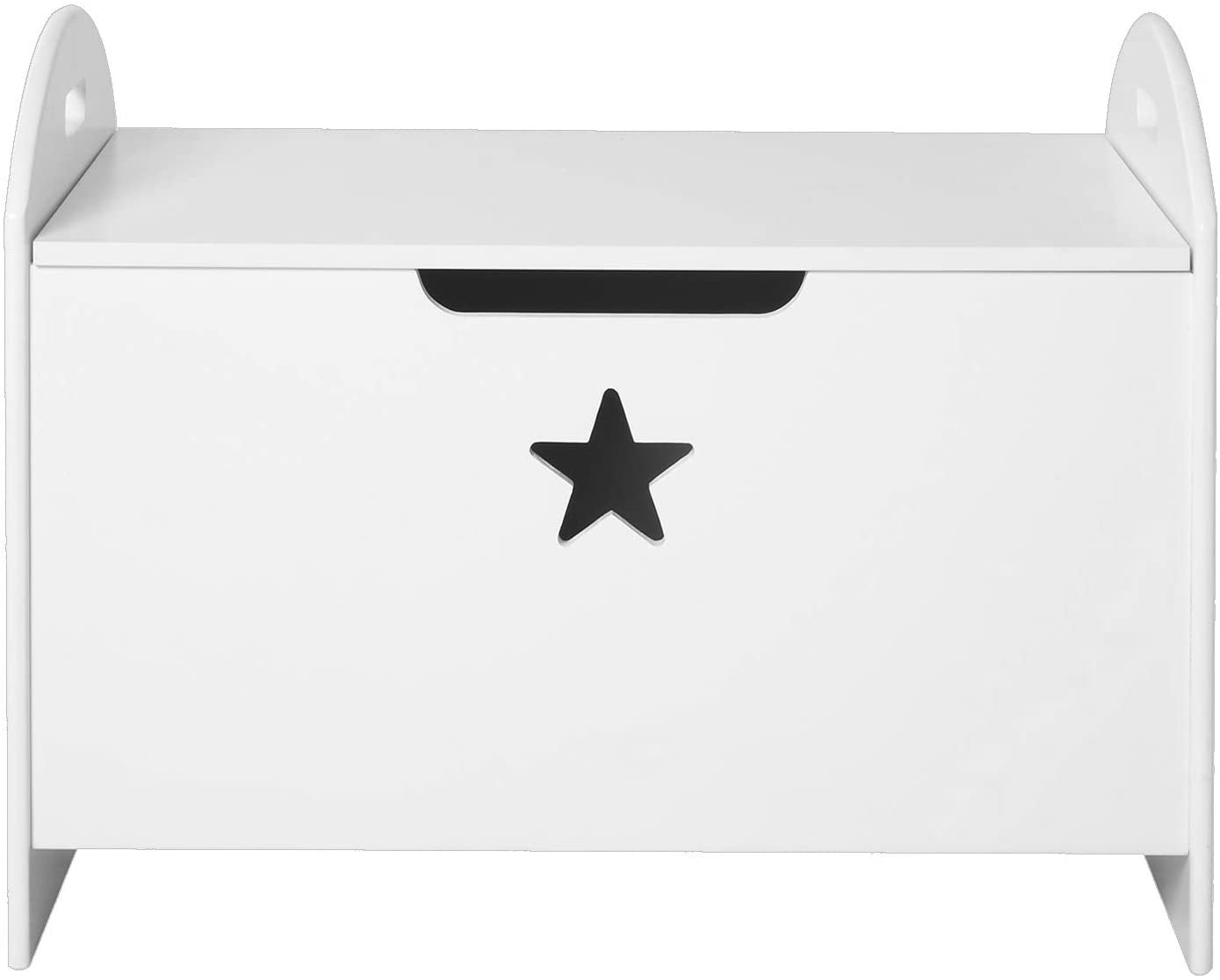 Children's Toy Storage Chest Box With Safety Hinge White