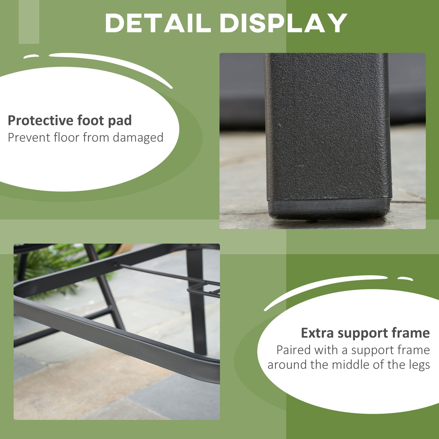 Outsunny Garden Table with Parasol Hole, Outdoor Dining Garden Table for Four, Square Patio Table with Slatted Metal Plate Top, Black