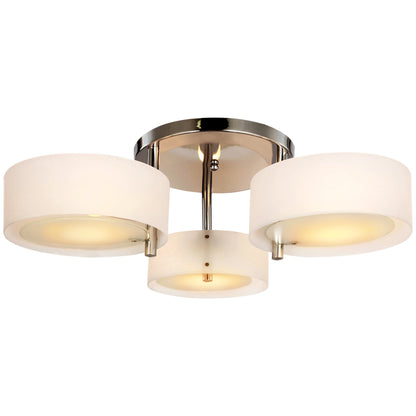 Acrylic Lamp Indoor 3 Light Pendant Chandelier Flush Mount Office Living Room Bedroom w/ Chrome Finish