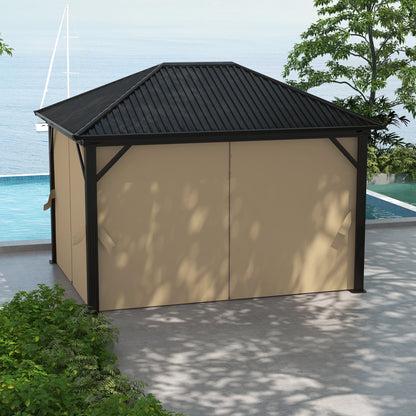 Outsunny 3.6 x 3m Aluminium Frame Hardtop Gazebo With  Accessories