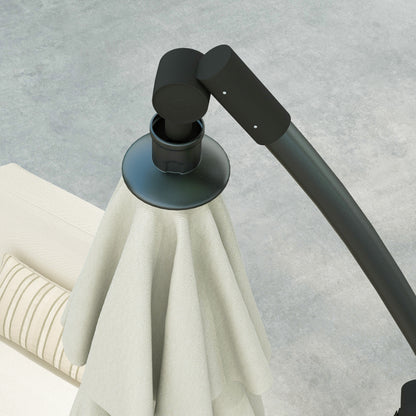 Outsunny 3(m) Cantilever Banana Parasol With Cross Base & Crank Handle, Tilt And 8 Ribs, Round Hanging Patio Umbrella For Outdoors - Cream