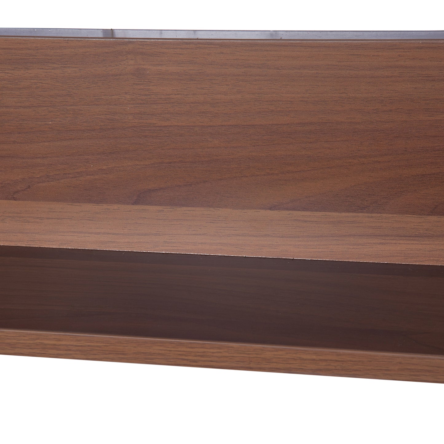 Kleankin Wall Mounted Glass Bathroom Mirror Cabinet Storage Shelf, 63Wx60Hx13.5T cm-Light Walnut