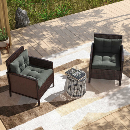 Outsunny 4-Piece Seat Cushions Back Pillows Replacement, Patio Chair Cushions Set for Indoor Outdoor, Light Grey