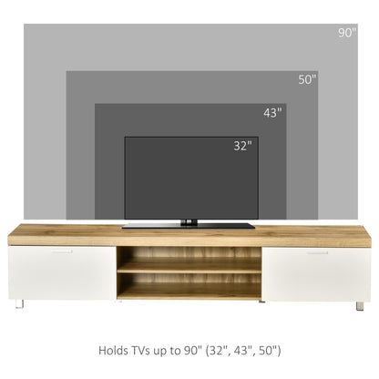 Modern TV Unit, TV Cabinet for TVs up to 90 Inches,  Entertainment Centre with Drawer Shelf for Living Room, Bedroom, Oak and White