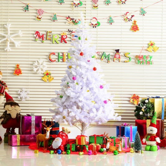 6ft Snow Artificial Christmas Tree With Metal Stand Decorations Home Seasonal Elegant Faux