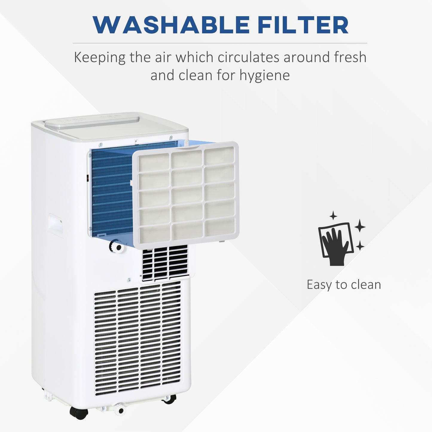7000 BTU Mobile Air Conditioner Portable AC Unit for Cooling Dehumidifying Ventilating with Remote Controller, LED Display for Bedroom, White