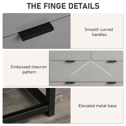 Chest of Drawers with Metal Handles Freestanding Dresser for Bedroom, Living Room