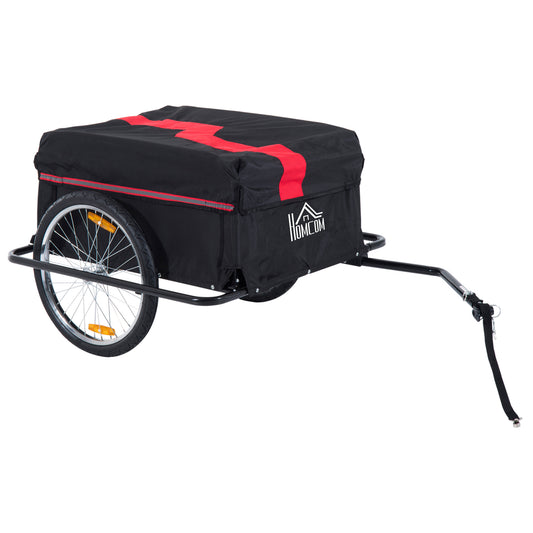 Bike Cargo Shopping Carrier Trailer With Removable Cover-Red/Black