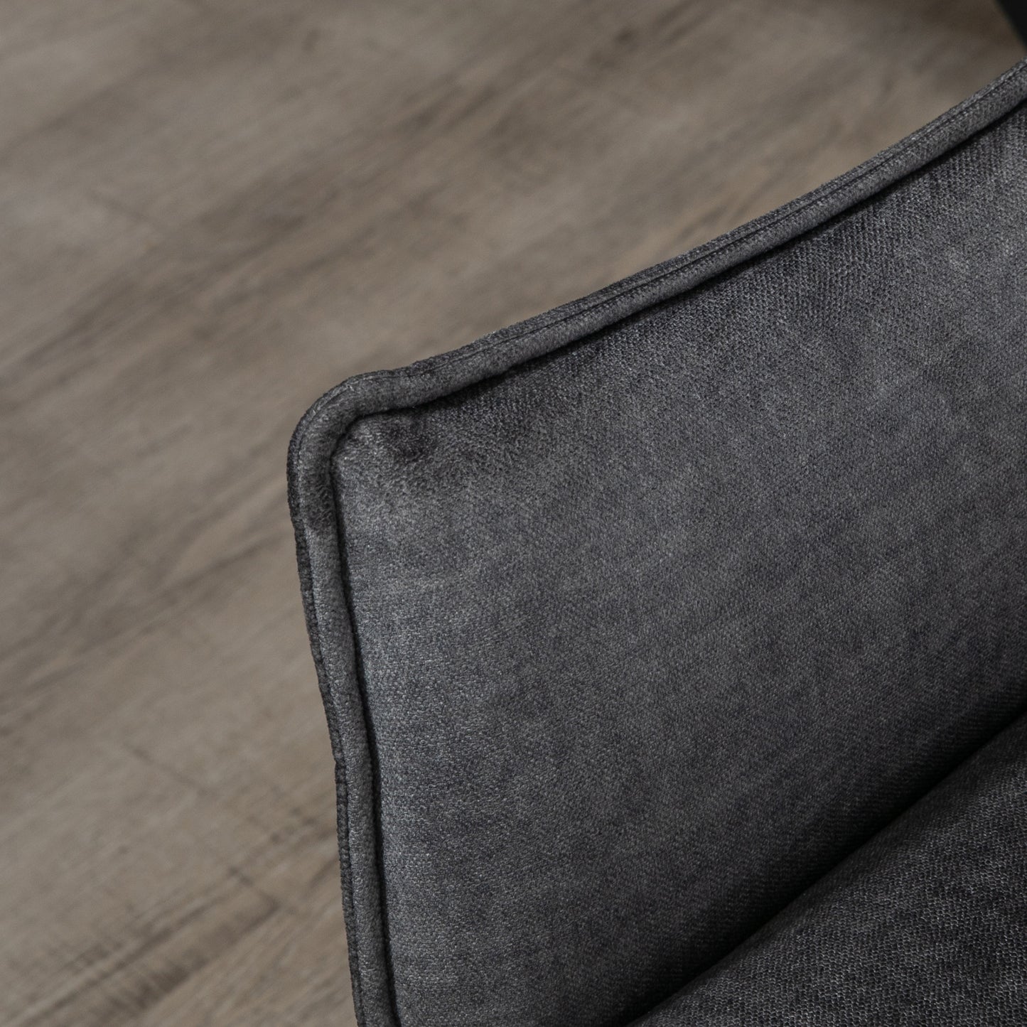 Accent Chairs for Living Room, Bedroom Arm Chair with Steel Legs, Dark Grey