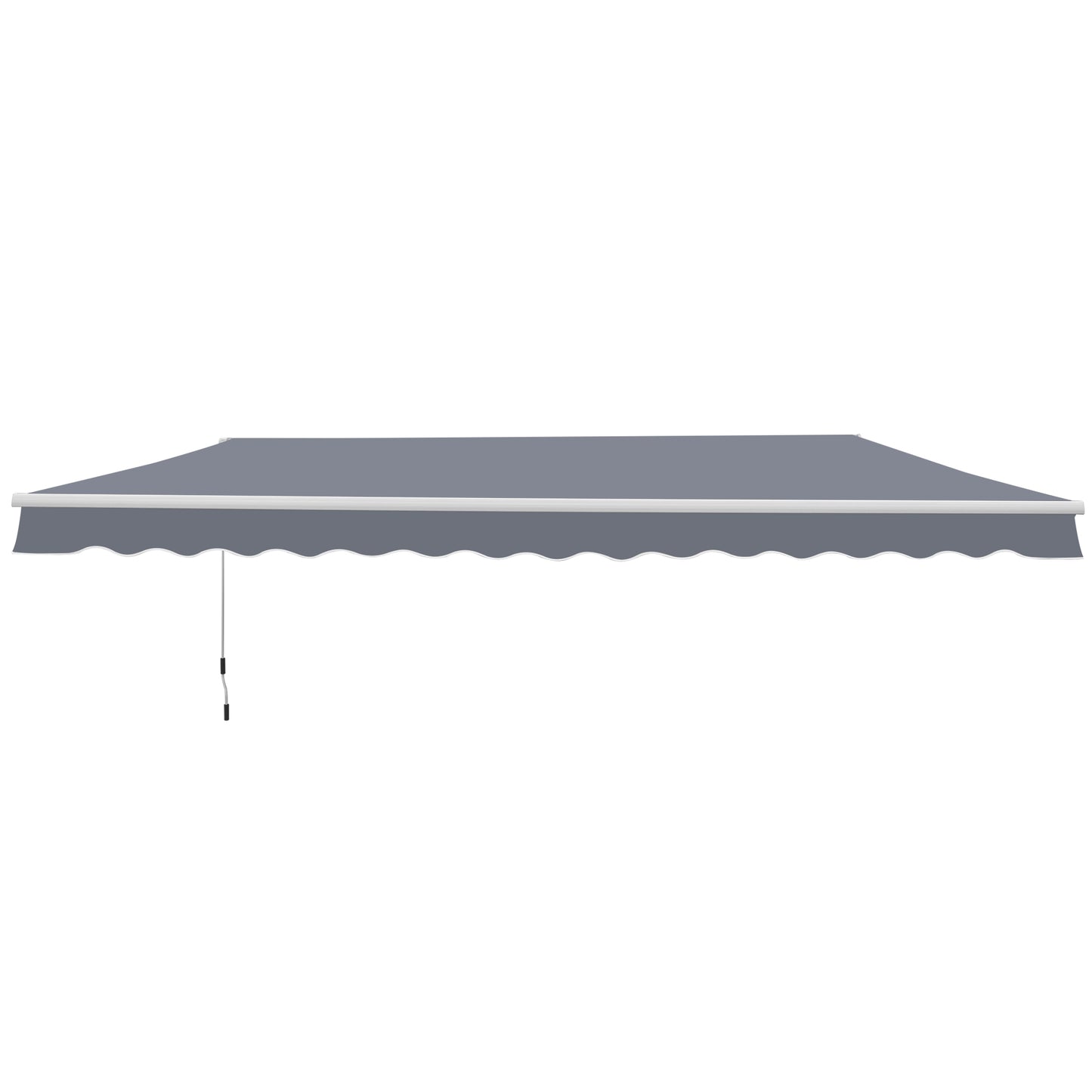 Outsunny Garden Patio Manual Awning Canopy Sun Shade Shelter Retractable 4m x 3m-Grey