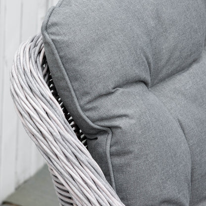 Outsunny 7 Piece Outdoor PE Rattan Dining Table Set, Patio Wicker Aluminium Chair Furniture w/ Tempered Glass Table Top, Grey