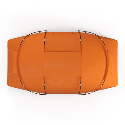 Outsunny 4-6 Man Camping Tent w/ Two Bedroom, Hiking Sun Shelter, UV Protection Tunnel Tent, Orange