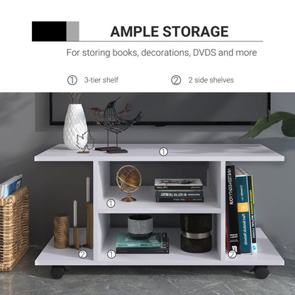 TV Stand With Shelves -White