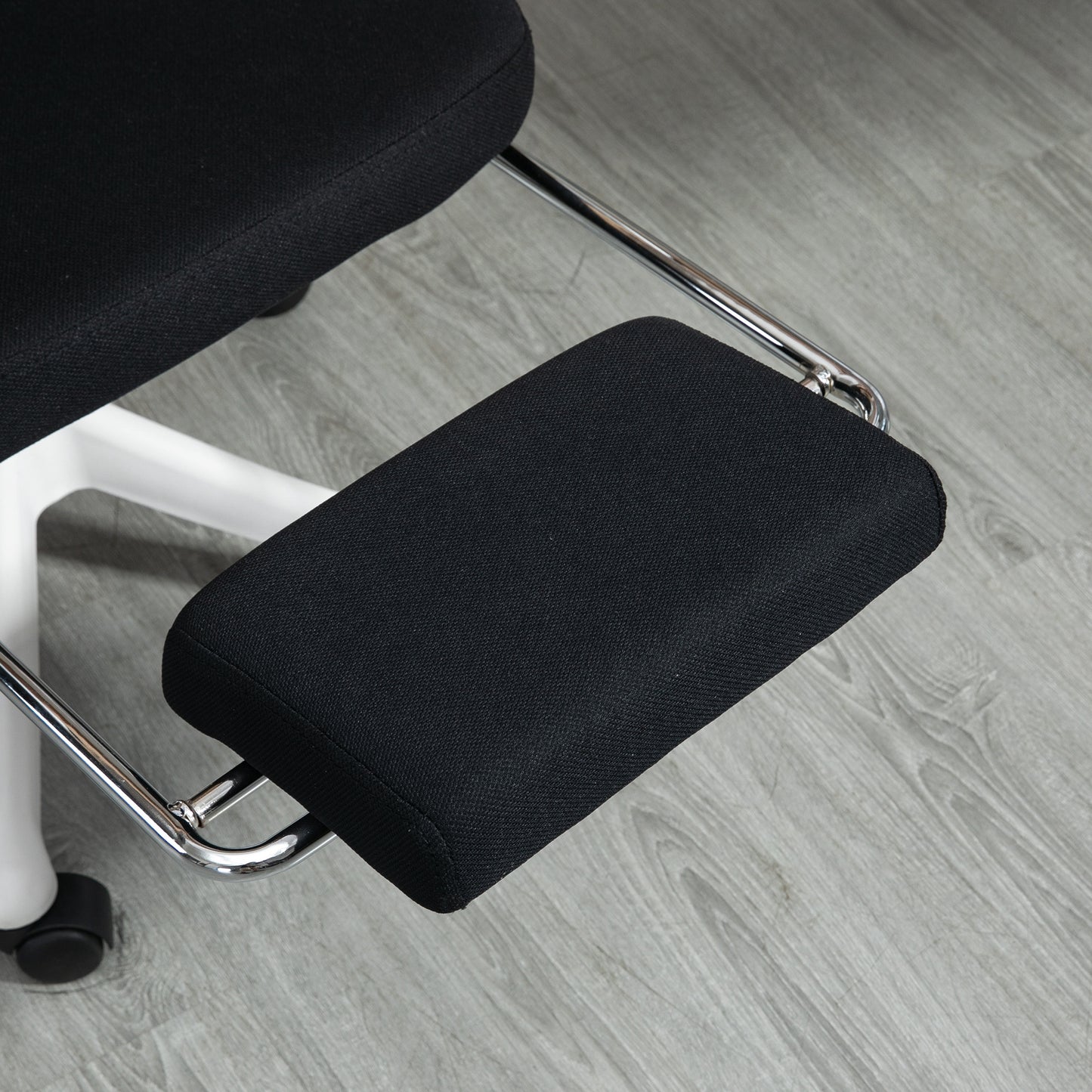 Reclining Office Chair | 3 Position 100–130° Recline | Adjustable Headrest | Lumbar Support | Retractable Footrest | Linen-Look Padded | 44-52cm Seat Height | 120kg | Black