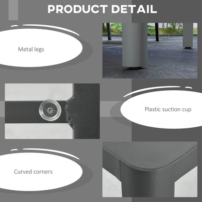 Outsunny Garden Dining Table, Outdoor Dining Table for 6 with Tempered Glass Top and Aluminium Frame for Patio, Grey