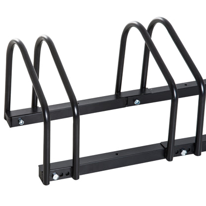 Bike Parking Rack, 130Lx33Wx27H cm, Steel-Black