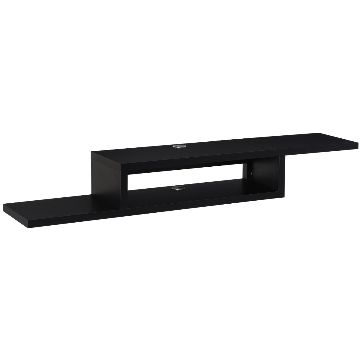Wall Mounted Media Console, Floating TV Stand Component Shelf, Entertainment Center Unit, Black