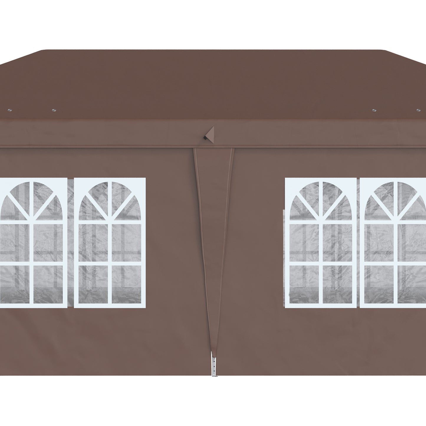 Outsunny 3 x 6 m Pop Up Gazebo with Sides and Windows, Height Adjustable Party Tent with Storage Bag for Garden, Camping, Event, Brown