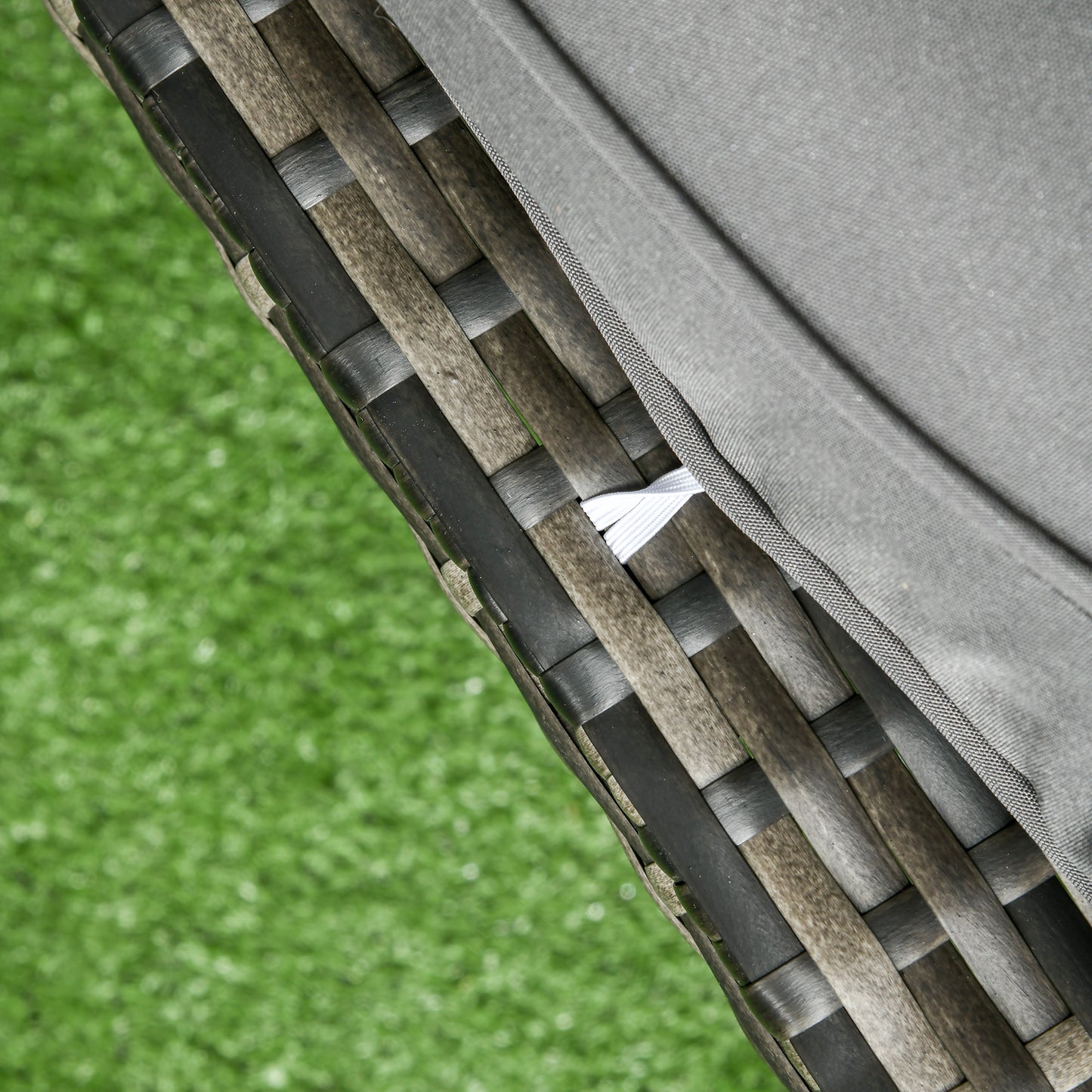 Outsunny 5 Seater Rattan Garden Furniture Set, 2 Armchairs, 3-seater Wicker Sofa, 2 Footstools Glass Table 6 Piece Patio Sofa Sets for Conservatory